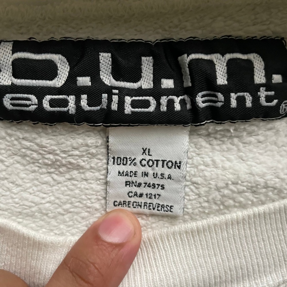 Vintage B.U.M. Equipment Graphic Sweatshirt Mens Extra Large White 90s - Picture 3 of 9
